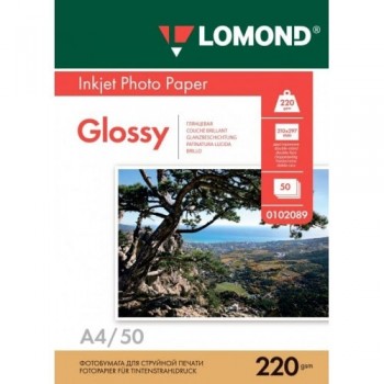 Бумага Lomond для струйной печати (220гр/А4/50л/ГЛ) двухсторонняя (0102089) Бумага Lomond для струйной печати (220гр/А4/50л/ГЛ) двухсторонняя (0102089)