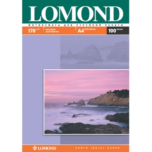 Бумага Lomond 0102006 двухсторонняя матовая для струйной печати 170гр, А4, 100 листов