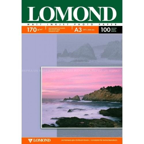 Бумага Lomond 0102012 двухсторонняя матовая для струйной печати 170гр, А3, 100 листов