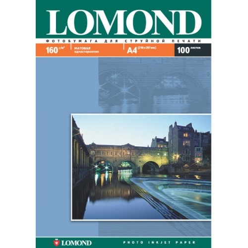 Бумага Lomond 0102005 одностронняя матовая для струйной печати 160гр, А4, 100л
