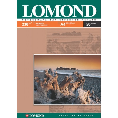 Бумага Lomond 0102016 односторонняя матовая для струйной печати 230гр, А4, 50л