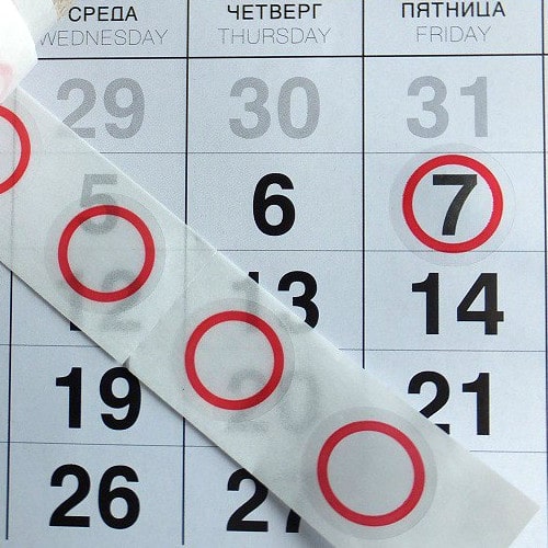 Курсоры календарные Статик 36 мм прозрачный, 100 шт