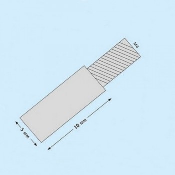 Вставка для наращивания, металлическая 10 мм, серебро Вставка для наращивания, металлическая 10 мм, серебро