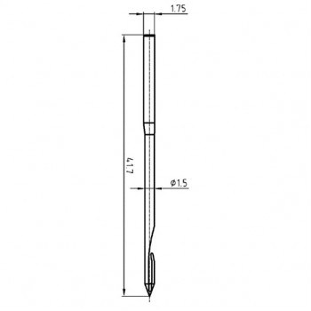 Игла крючковая BOZ-12 прямая, для ниткошвейных машин Freccia и Aster, Чехия Игла крючковая BOZ-12 прямая, для ниткошвейных машин Freccia и Aster, Чехия