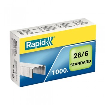 Скобы RAPID 26/6 (от 2 до 20 листов) 1000шт Скобы RAPID 26/6 (от 2 до 20 листов) 1000шт