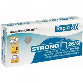 Скобы RAPID 26/6 (от 2 до 20 листов) 5000шт Скобы RAPID 26/6 (от 2 до 20 листов) 5000шт