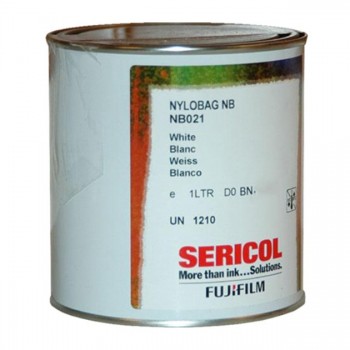 Краска сольвентная SERICOL NYLOBAG WHITE NB021, белая 1л Краска сольвентная SERICOL NYLOBAG WHITE NB021, белая 1л