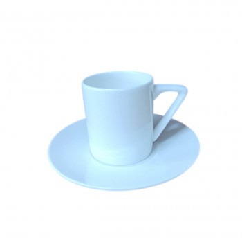 Кофейная пара "Аура", цвет белый (чашка с блюдцем, мини) Кофейная пара "Аура", цвет белый (чашка с блюдцем, мини)