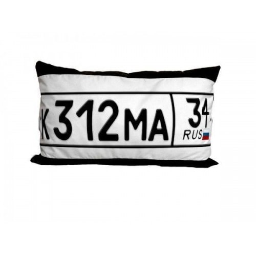 Подушка сублимационная черная с белым полем, 30х45 см
