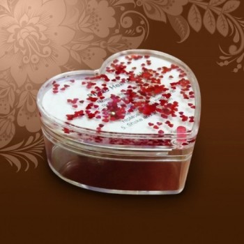 Шкатулка водяная, с хлопьями-сердечками 90*90 Шкатулка водяная, с хлопьями-сердечками 90*90