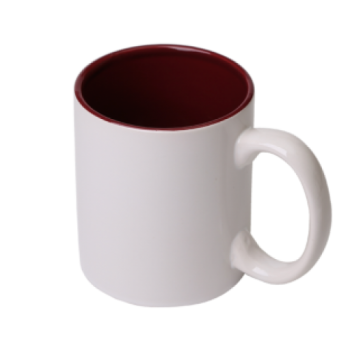 Кружка для сублимации белая, бордовая внутри Кружка для сублимации белая, бордовая внутри