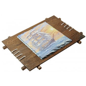 Фотокамень 18*26 см с деревянной рамкой для сублимации Фотокамень 18*26 см с деревянной рамкой для сублимации