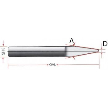 Боры гравировальные 0,1мм х30град