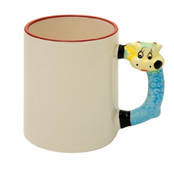 Кружка для сублимации белая с ручкой в форме животного, Овечка Кружка для сублимации белая с ручкой в форме животного, Овечка