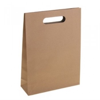 Крафт-пакет для сублимации с вырубными ручками, 18х9х30, коричневый